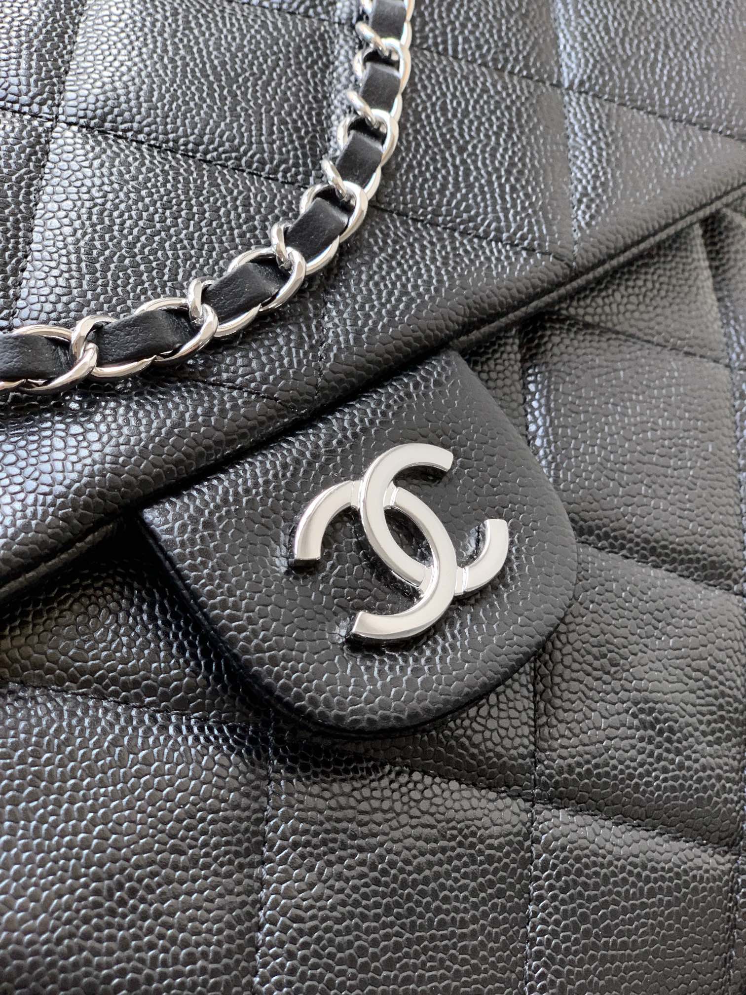 Ch@nel Black Cambon Large Tote-43CM
