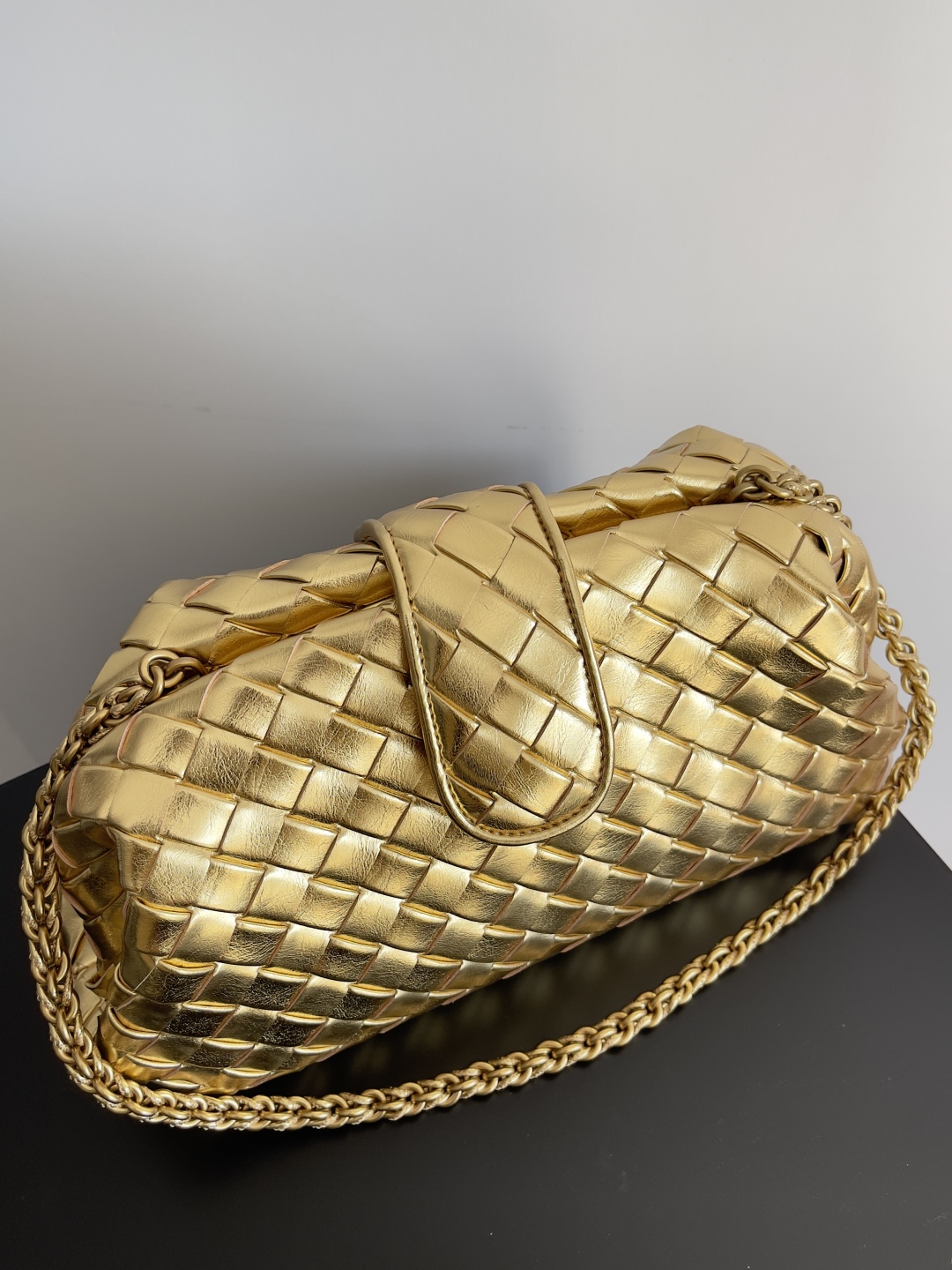 b0tt*ga Ven*ta lauren 1980 teen leather clutch-31.5*16.5*11cm
