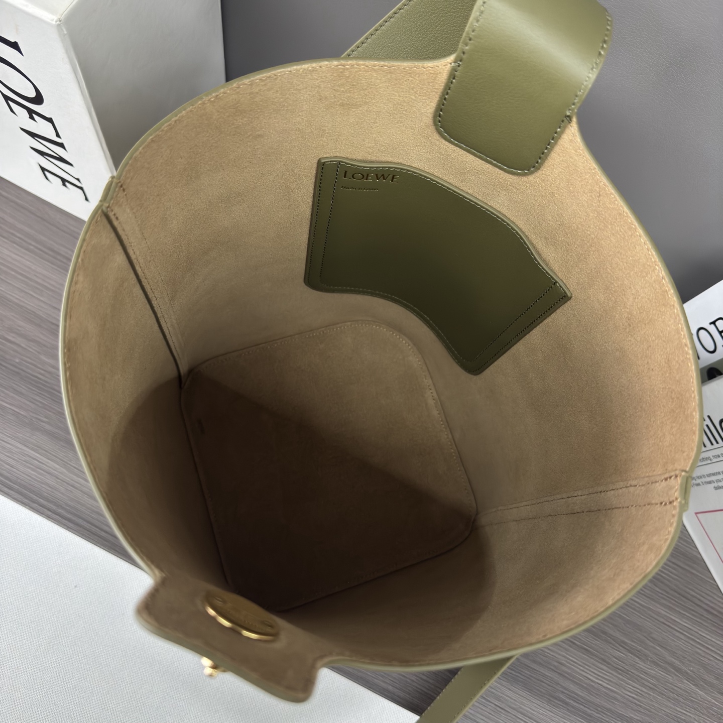 Lowee Pebble Bucket Bag-24.5*23.5*28CM