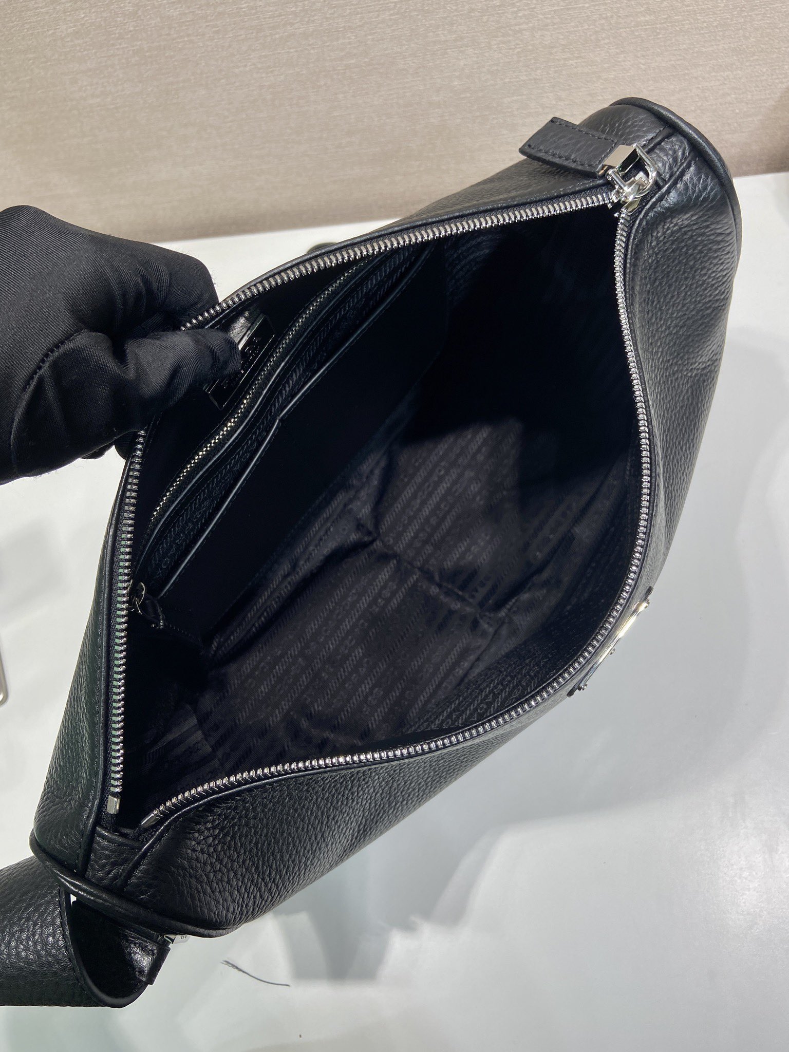 Pra*a leather shoulder bag-2vh182-30*24*13cm