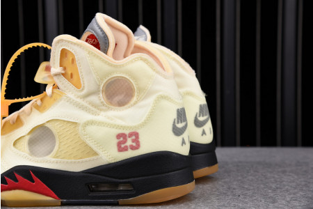 OFF-WHITE X AIR JORDAN 5 “SAIL” DH8565--100