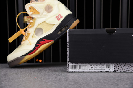 OFF-WHITE X AIR JORDAN 5 “SAIL” DH8565--100